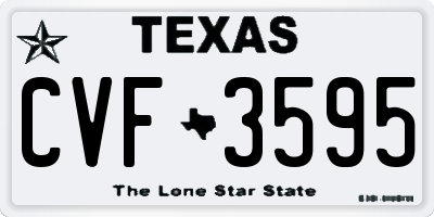 TX license plate CVF3595