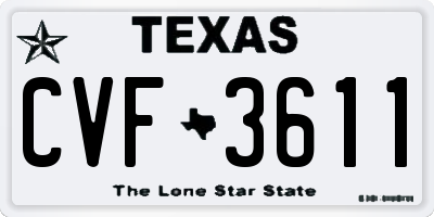 TX license plate CVF3611