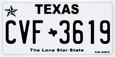 TX license plate CVF3619