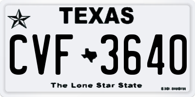 TX license plate CVF3640