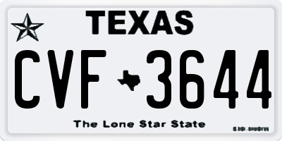 TX license plate CVF3644