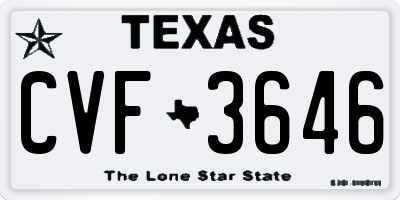 TX license plate CVF3646
