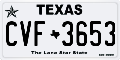 TX license plate CVF3653