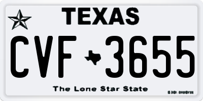 TX license plate CVF3655