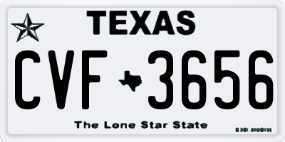 TX license plate CVF3656