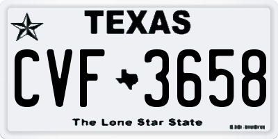 TX license plate CVF3658