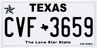 TX license plate CVF3659