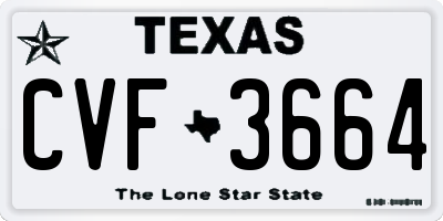TX license plate CVF3664