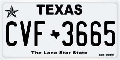 TX license plate CVF3665