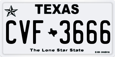 TX license plate CVF3666