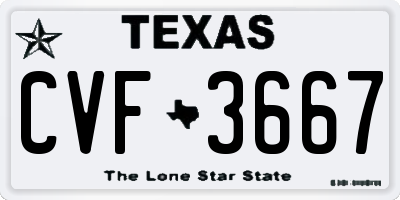 TX license plate CVF3667