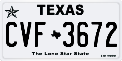 TX license plate CVF3672