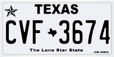 TX license plate CVF3674