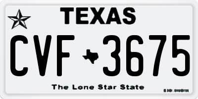 TX license plate CVF3675