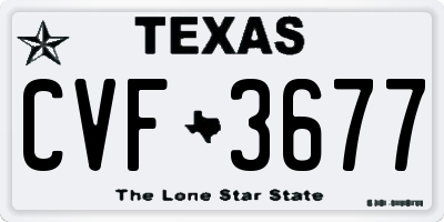 TX license plate CVF3677