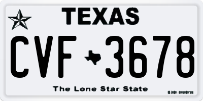 TX license plate CVF3678
