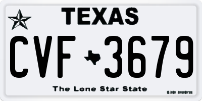 TX license plate CVF3679