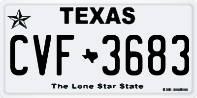TX license plate CVF3683