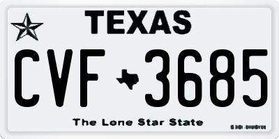 TX license plate CVF3685