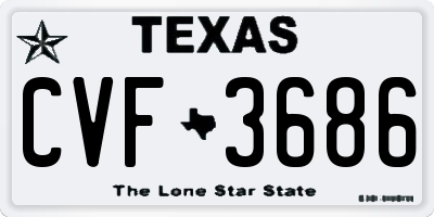 TX license plate CVF3686