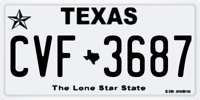 TX license plate CVF3687