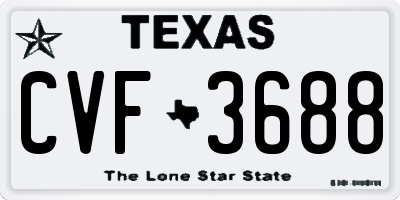 TX license plate CVF3688