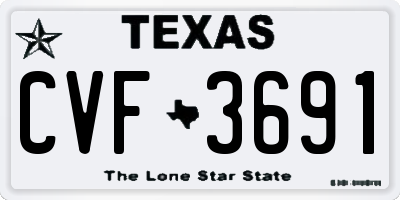 TX license plate CVF3691