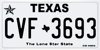 TX license plate CVF3693