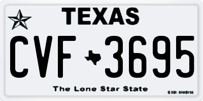 TX license plate CVF3695