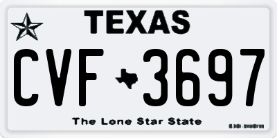 TX license plate CVF3697