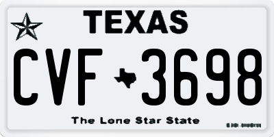 TX license plate CVF3698