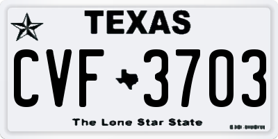 TX license plate CVF3703