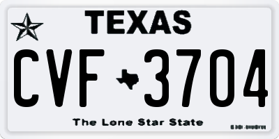 TX license plate CVF3704