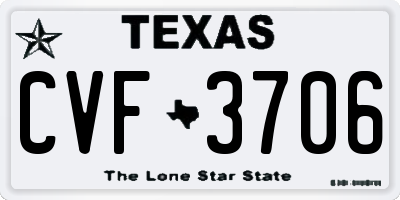 TX license plate CVF3706