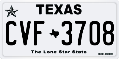 TX license plate CVF3708