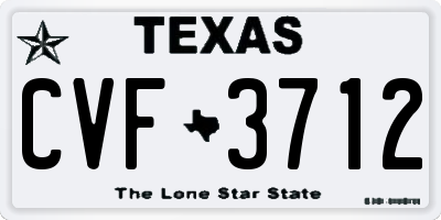 TX license plate CVF3712