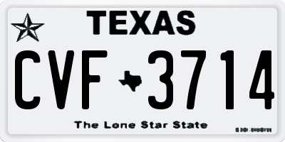 TX license plate CVF3714