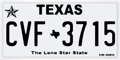 TX license plate CVF3715