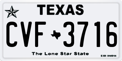 TX license plate CVF3716