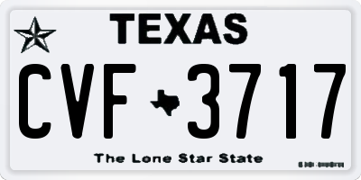 TX license plate CVF3717