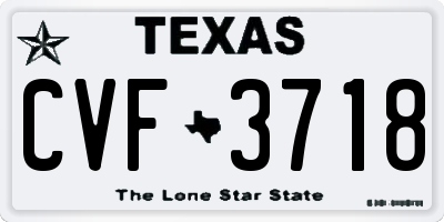 TX license plate CVF3718