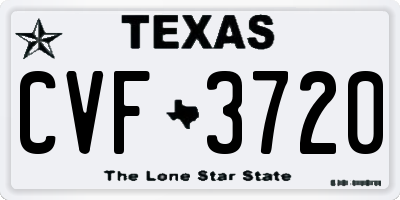 TX license plate CVF3720