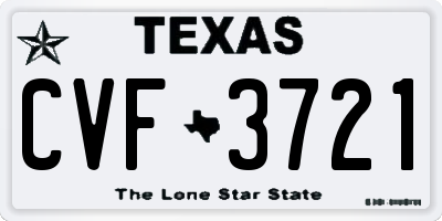 TX license plate CVF3721