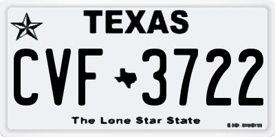 TX license plate CVF3722
