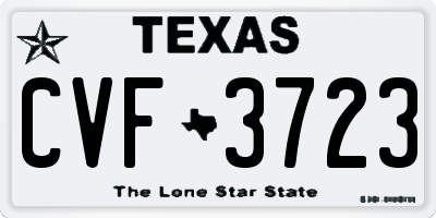 TX license plate CVF3723