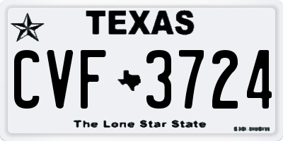 TX license plate CVF3724