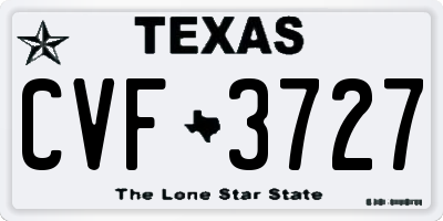 TX license plate CVF3727