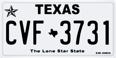 TX license plate CVF3731