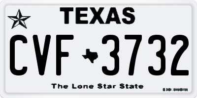 TX license plate CVF3732