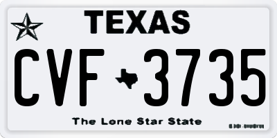 TX license plate CVF3735